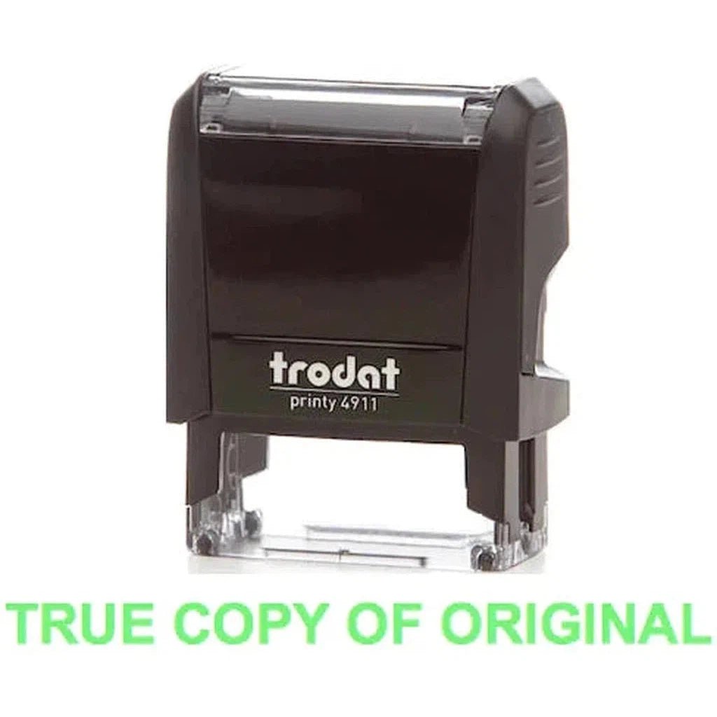 Trodat Printy 4911 Stamp "True Copy Of Original" - Green