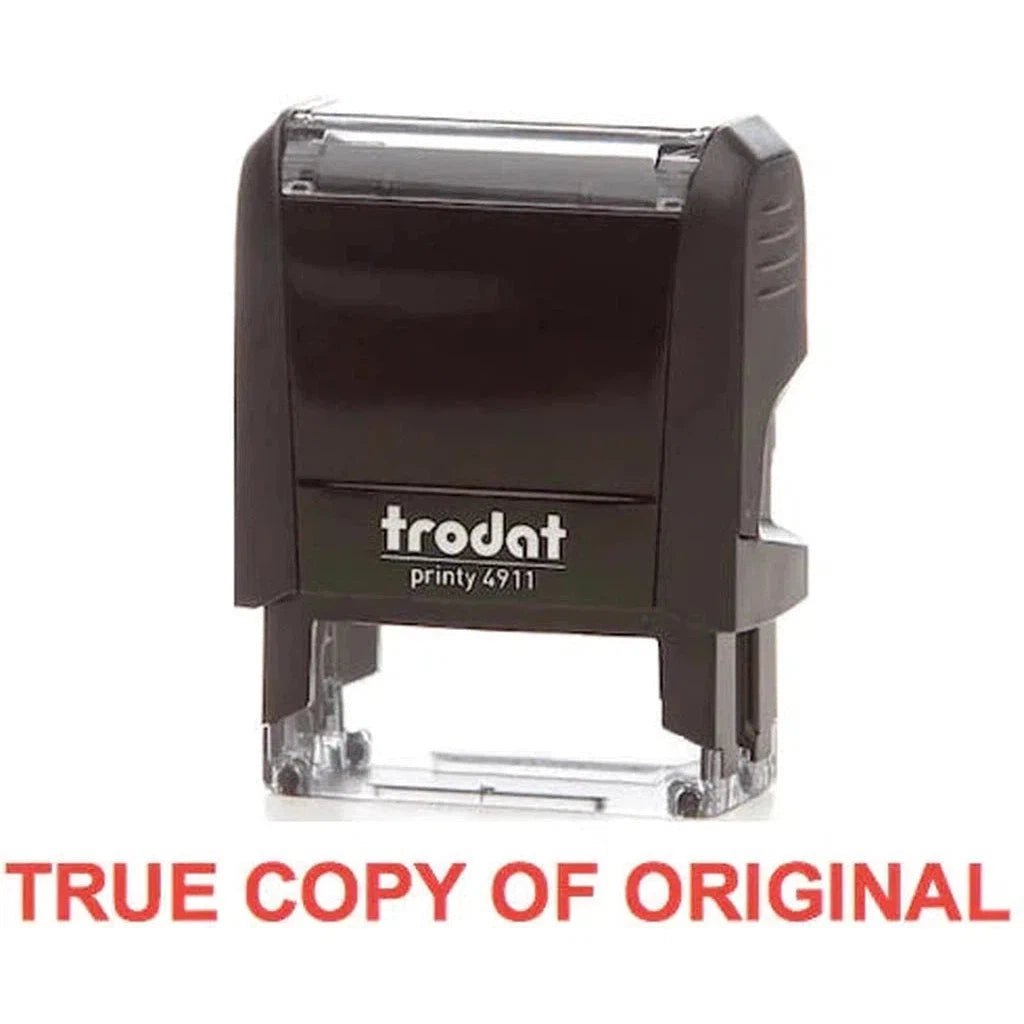 Trodat Printy 4911 Stamp "True Copy Of Original" - Red