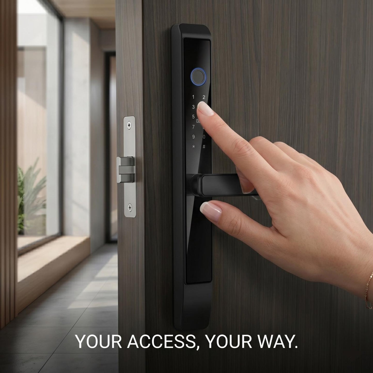 4-in-1 Biometric Smart Door Lock with Tuya App Control