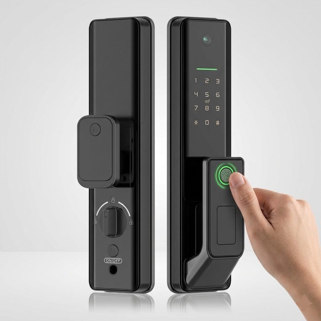 ST108-VisionPro 5-in-1 Smart Lock – Biometric Fingerprint, Built-in Camera, PIN & RFID – Tuya App Compatible