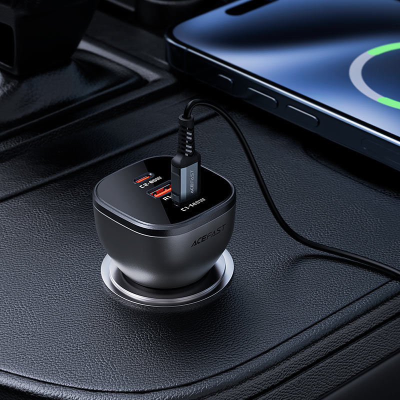 Acefast B14 Car Charger 165W PD3.1 – 3 - Port Fast Charging Adapter - Saif Al Najmi KwCar ChargersACEFASTSaif Al Najmi KwAcefast B14 Car Charger 165W PD3.1 – 3 - Port Fast Charging Adapter