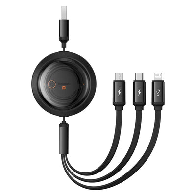 Baseus Free2Draw Charging Cable - USB-C / Micro USB / Lightning / 100W / 1.1 Meter / Black