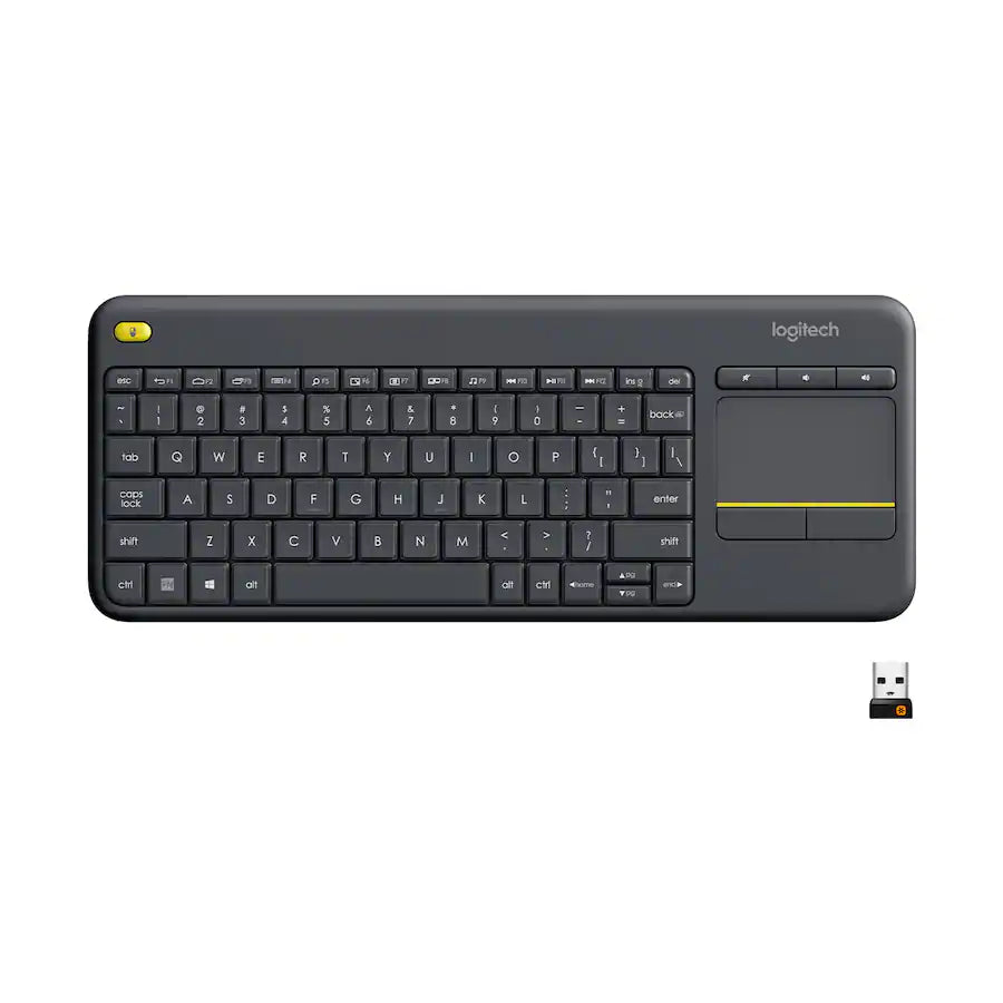 Logitech K400 Plus Wireless Touch Keyboard - 2.40GHz / Up to 10m / Wi-Fi / Black - Keyboard