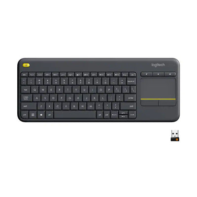 Logitech K400 Plus Wireless Touch Keyboard - 2.40GHz / Up to 10m / Wi-Fi / Black - Keyboard