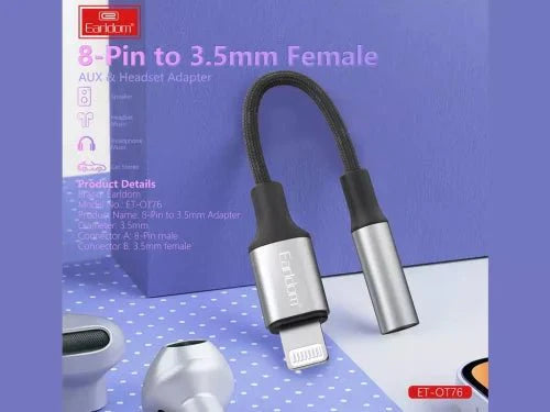Earldom Lightning to 3.5mm Adapter (Black) - ot76 - Saif Al Najmi KwOTG/ConnectorsEarldomSaif Al Najmi KwOT76Earldom Lightning to 3.5mm Adapter (Black) - ot76 - Saif Al Najmi Kw