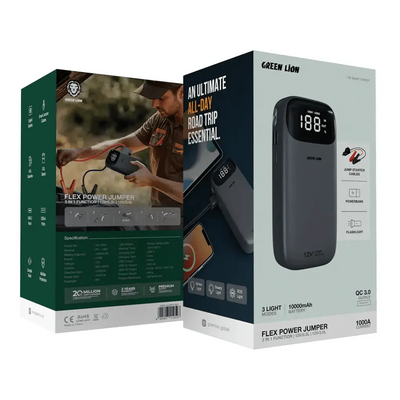 Green Lion Flex Power Jumper Power Bank 10000mAh Car Starter - Saif Al Najmi KwCar Jump StarterGreen LionSaif Al Najmi KwGreen Lion Flex Power Jumper Power Bank 10000mAh Car Starter