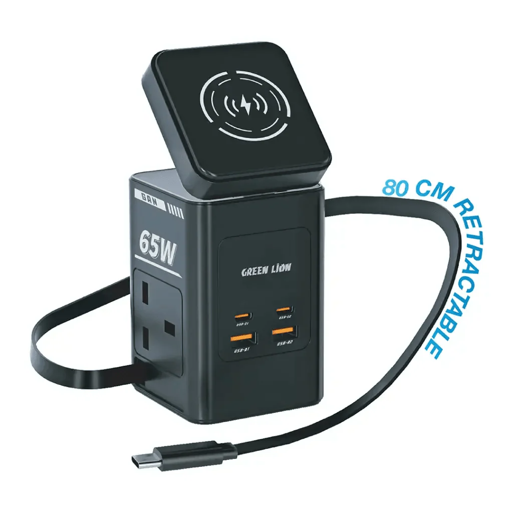 Green Lion GaN 65W Multi - Port 8 - in - 1 Travel Adapter - Saif Al Najmi KwChargersGreen LionSaif Al Najmi KwGreen Lion GaN 65W Multi - Port 8 - in - 1 Travel Adapter