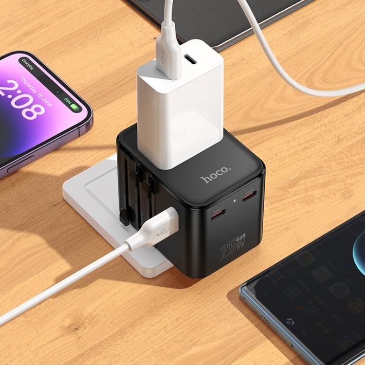 HOCO AC31 25W PD Fast Charger 3 Port USB - C + USB Wall Adapter - Saif Al Najmi KwChargersHocoSaif Al Najmi KwHOCO AC31 25W PD Fast Charger 3 Port USB - C + USB Wall Adapter