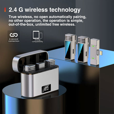 Jmary MW-15 2.4G Wireless Microphone - ≤20ms / 60db / 20M / 70mAh / Silver