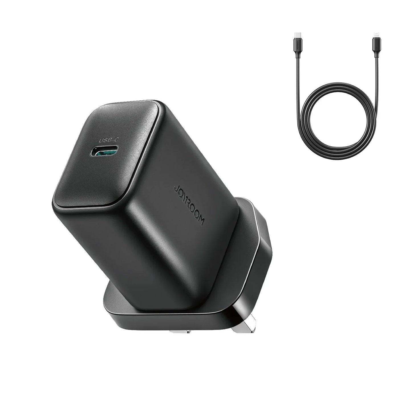 Joyroom 25W Fast Charger with USB - C to C Cable (1m) – UK Plug, Black (JR - TCF23) - Saif Al Najmi KwChargersJOYROOMSaif Al Najmi KwJoyroom 25W Fast Charger with USB - C to C Cable (1m) – UK Plug, Black (JR - TCF23)