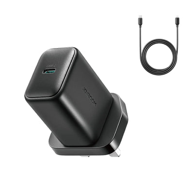 Joyroom 25W Fast Charger with USB - C to C Cable (1m) – UK Plug, Black (JR - TCF23) - Saif Al Najmi KwChargersJOYROOMSaif Al Najmi KwJoyroom 25W Fast Charger with USB - C to C Cable (1m) – UK Plug, Black (JR - TCF23)