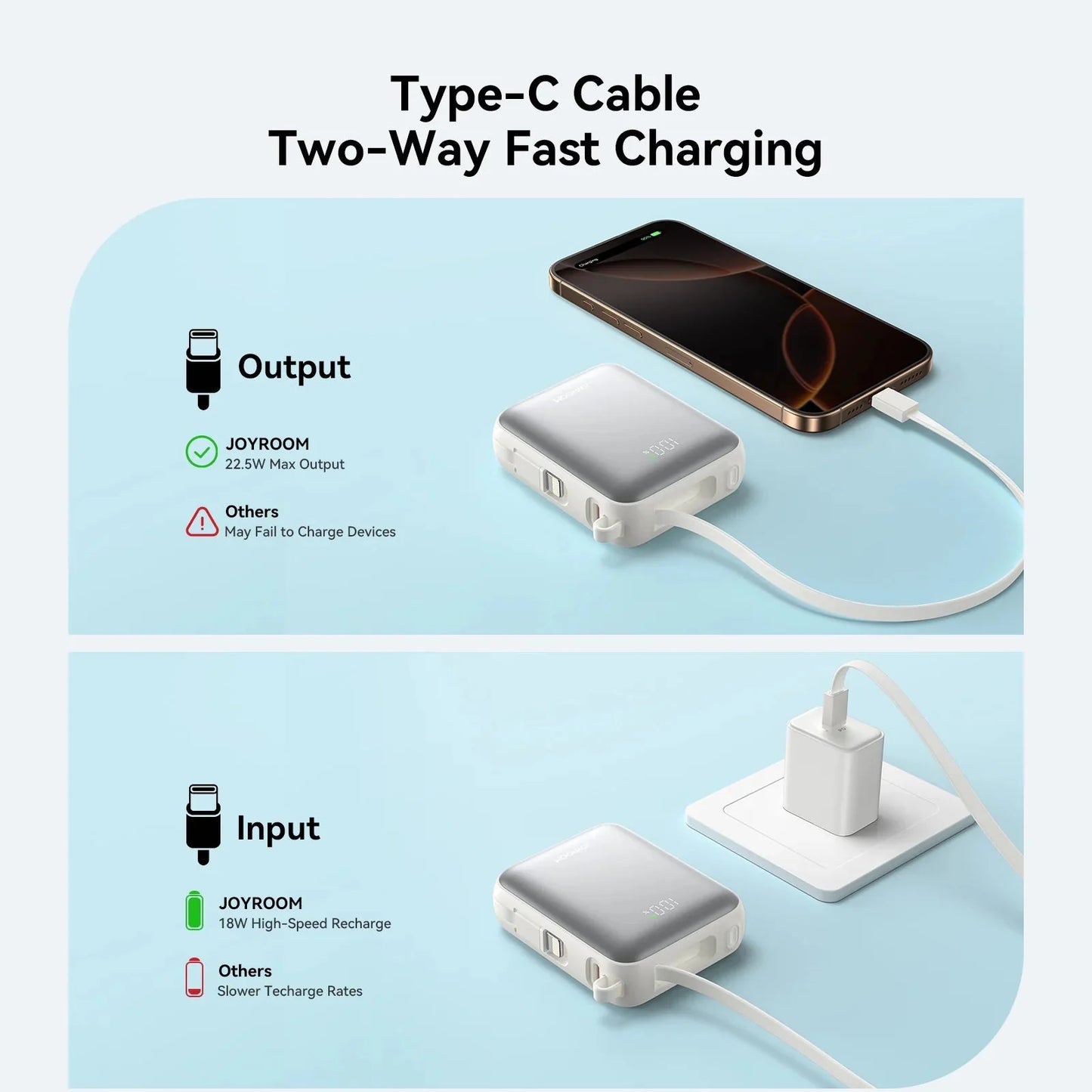 Joyroom JR - PBF27 10000mAh Mini Power Bank – 22.5W Fast Charging, Built - in Dual Cables - Saif Al Najmi KwPower BanksJOYROOMSaif Al Najmi Kwdesert titaniumJoyroom JR - PBF27 10000mAh Mini Power Bank – 22.5W Fast Charging, Built - in Dual Cables
