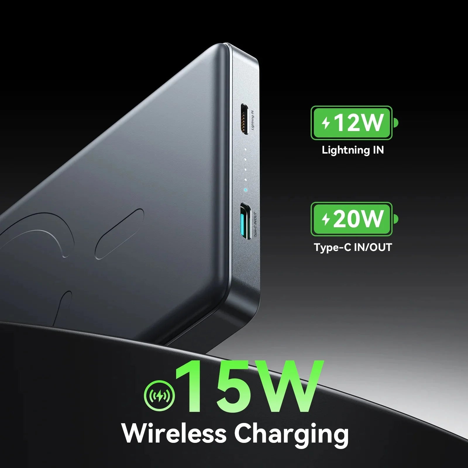Joyroom JR - PBM08 Pro 10000mAh Ultra - Slim Magnetic Wireless Power Bank – 20W, Space Grey - Saif Al Najmi KwWireless Power BanksJOYROOMSaif Al Najmi KwJoyroom JR - PBM08 Pro 10000mAh Ultra - Slim Magnetic Wireless Power Bank – 20W, Space Grey