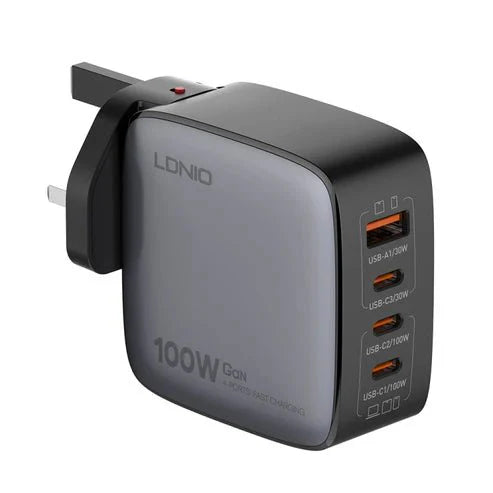 LDNIO Q408 100W GaN Super Fast Charger - Saif Al Najmi KwChargersLDNIOSaif Al Najmi KwBlackLDNIO Q408 100W GaN Super Fast Charger