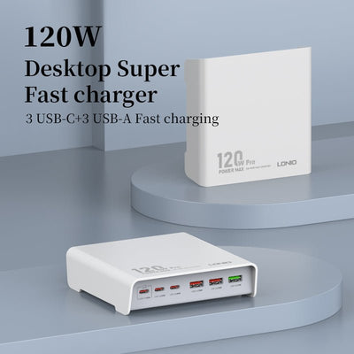 LDNIO Q605 120W Desktop Charging Station – 6 - Port PD & QC Fast Charger Hub - Saif Al Najmi KwDesktop ChargersLDNIOSaif Al Najmi KwLDINIO Q605132859LDNIO Q605 120W Desktop Charging Station – 6 - Port PD & QC Fast Charger Hub - Saif Al Najmi Kw