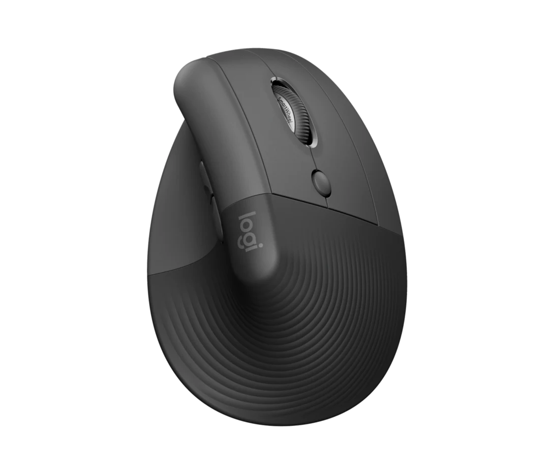 Logitech Lift Vertical Ergonomic Wireless & bluetooth Mouse - Graphite