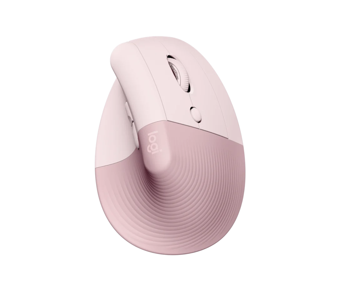 Logitech Lift Vertical Ergonomic Wireless & Blutooth Mouse - Rose