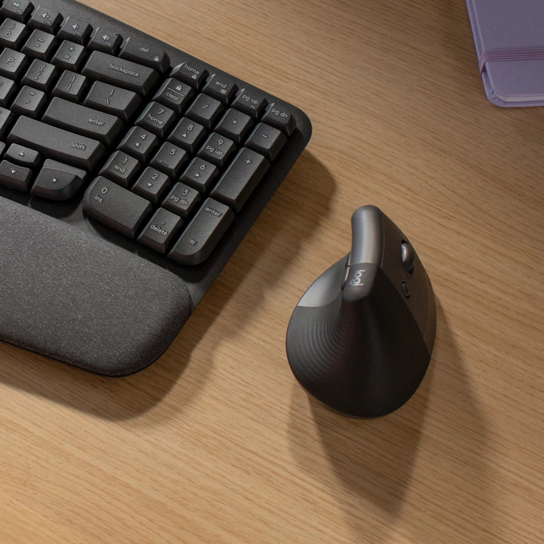 Logitech Lift Vertical Ergonomic Wireless & bluetooth Mouse - Graphite
