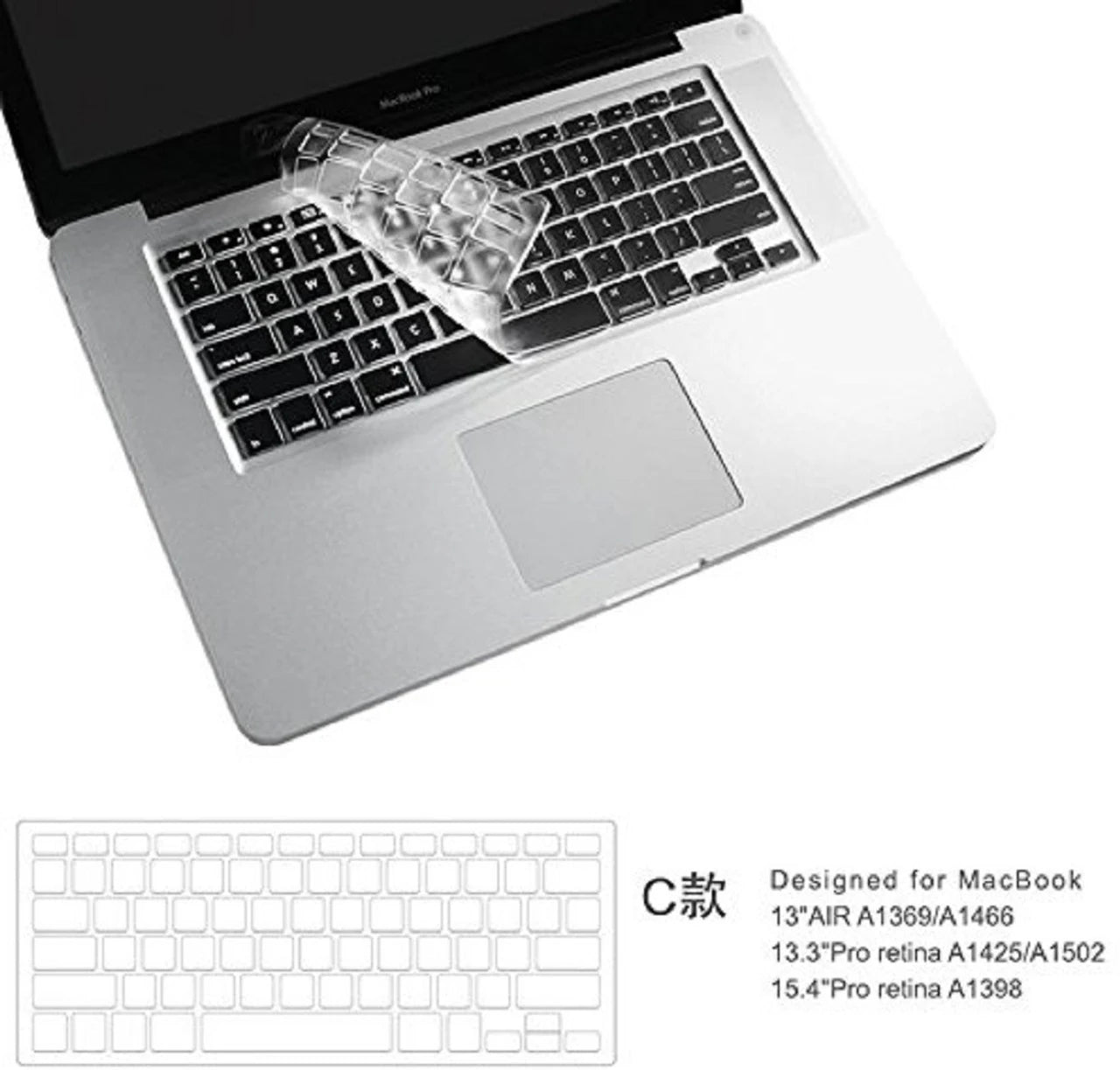 Wiwu Laptop Keyboard Protector - Apple Macbook Pro 13/Macbook Pro 16 / Clear