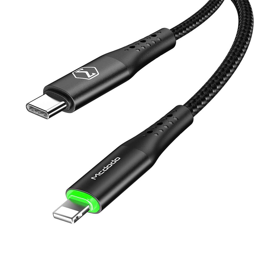 Mcdodo CA-7361 Lightning to Type-C PD Cable – 36W Fast Charging with Auto Power-Off (1.8m)