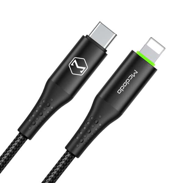 Mcdodo CA-7361 Lightning to Type-C PD Cable – 36W Fast Charging with Auto Power-Off (1.8m)