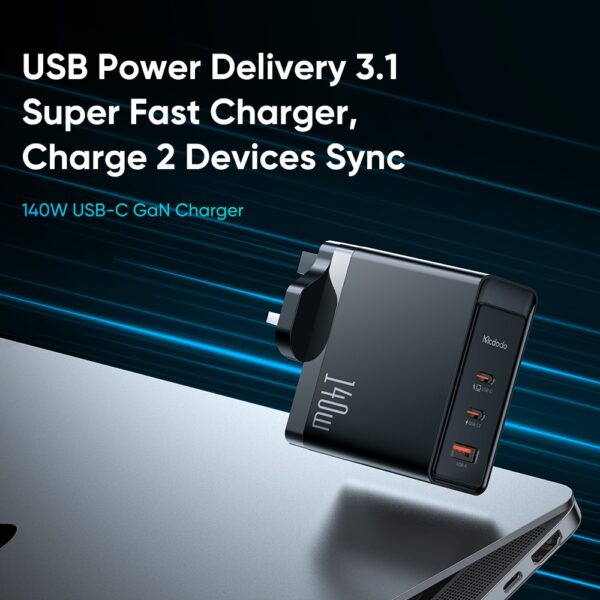 Mcdodo CH2901 140W GaN 5 Pro Dual Type - C + USB Fast Charger - Saif Al Najmi KwChargersMcdodoSaif Al Najmi KwCH2901131460Mcdodo CH2901 140W GaN 5 Pro Dual Type - C + USB Fast Charger - Saif Al Najmi Kw