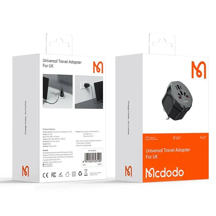 MCDODO CP - 454 Universal Travel Adapter for UK - Saif Al Najmi KwAdapterMcdodoSaif Al Najmi KwMCDODO CP - 454 Universal Travel Adapter for UK - Saif Al Najmi Kw