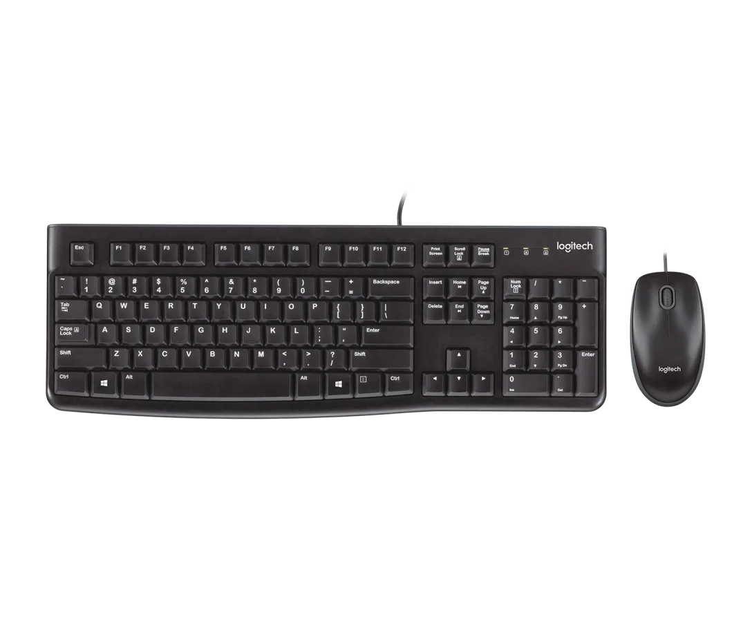 Logitech MK120 - Wired / USB / Quiet Typing / Arb/Eng - Keyboard & Mouse Combo