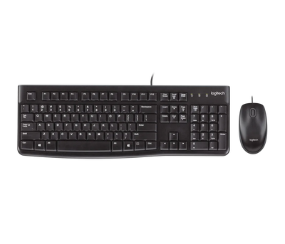 Logitech MK120 - Wired / USB / Quiet Typing / Arb/Eng - Keyboard & Mouse Combo