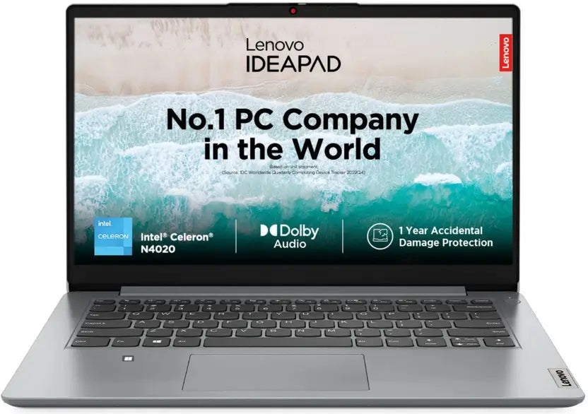 Lenovo IdeaPad 1 Gen 7 - 14.0" HD / Celeron / 4GB / 128GB (NVMe M.2 SSD) / Win 11 Home / 1YW / Arabic/English / Cloud Grey - Laptop