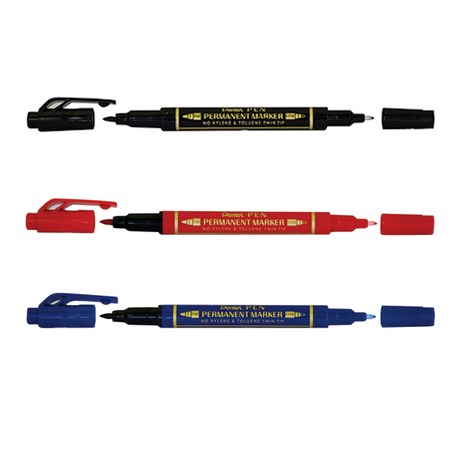 Pentel N75W Permanent Marker Twin Tip 12pcs/pkt