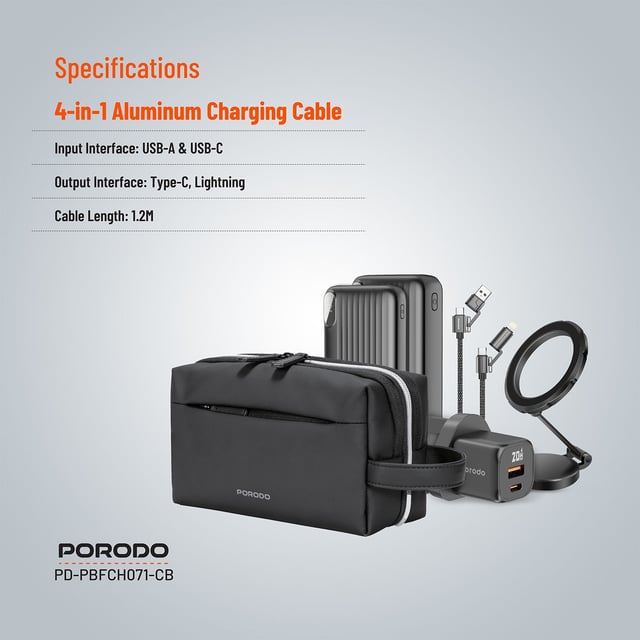 Porodo 5 - In - 1 Travel Combo Kit Power Banks Charger MagSafe Holder - Saif Al Najmi KwCombo Kit Power BankPorodoSaif Al Najmi KwPorodo 5 - In - 1 Travel Combo Kit Power Banks Charger MagSafe Holder