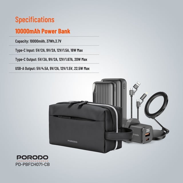 Porodo 5 - In - 1 Travel Combo Kit Power Banks Charger MagSafe Holder - Saif Al Najmi KwCombo Kit Power BankPorodoSaif Al Najmi KwPorodo 5 - In - 1 Travel Combo Kit Power Banks Charger MagSafe Holder