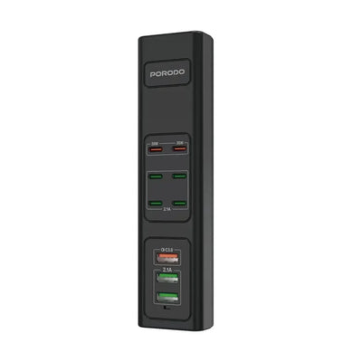 Porodo 85W Multi - Port USB Charging Hub Desktop Charger Black - Saif Al Najmi KwExtension Power SocketPorodoSaif Al Najmi KwPorodo 85W Multi - Port USB Charging Hub Desktop Charger Black