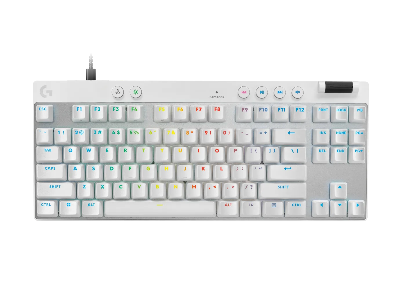 Logitech G Pro X TKL RAPID Gaming Keyboard - Wired / LINEAR / White