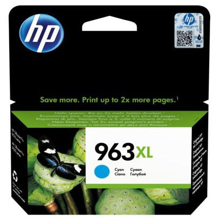HP 963XL High Yield Cyan Original Ink Cartridge - 1600 Pages / Cyan Color / Ink Cartridge