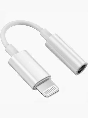 محول من منفذ Apple Lightning إلى مقبس سماعة رأس 3.5 ملم - أبيض