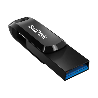SanDisk Ultra Dual Drive Go Flash Drive - 128GB / Up to 400 MB/s / USB 3.2 Gen 1 / Type-C / Black