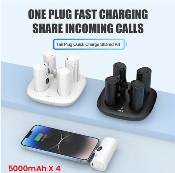 WST 4 - in - 1 5000mAh x 4 Docking Power Bank Station - Saif Al Najmi KwPOWER STATIONWSTSaif Al Najmi KwWhiteWST 4 - in - 1 Docking Power Bank Station – 5000mAh (4x1250mAh) Removable Chargers - Saif Al Najmi Kw